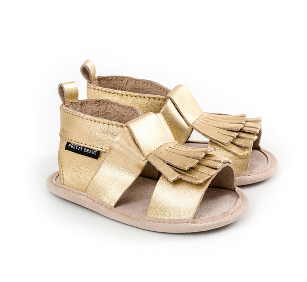 Pretty Brave - Fringe Sandal Gold
