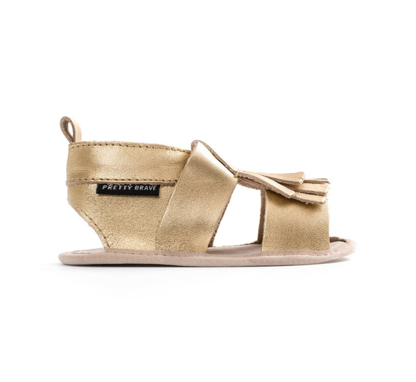 Pretty Brave - Fringe Sandal Gold
