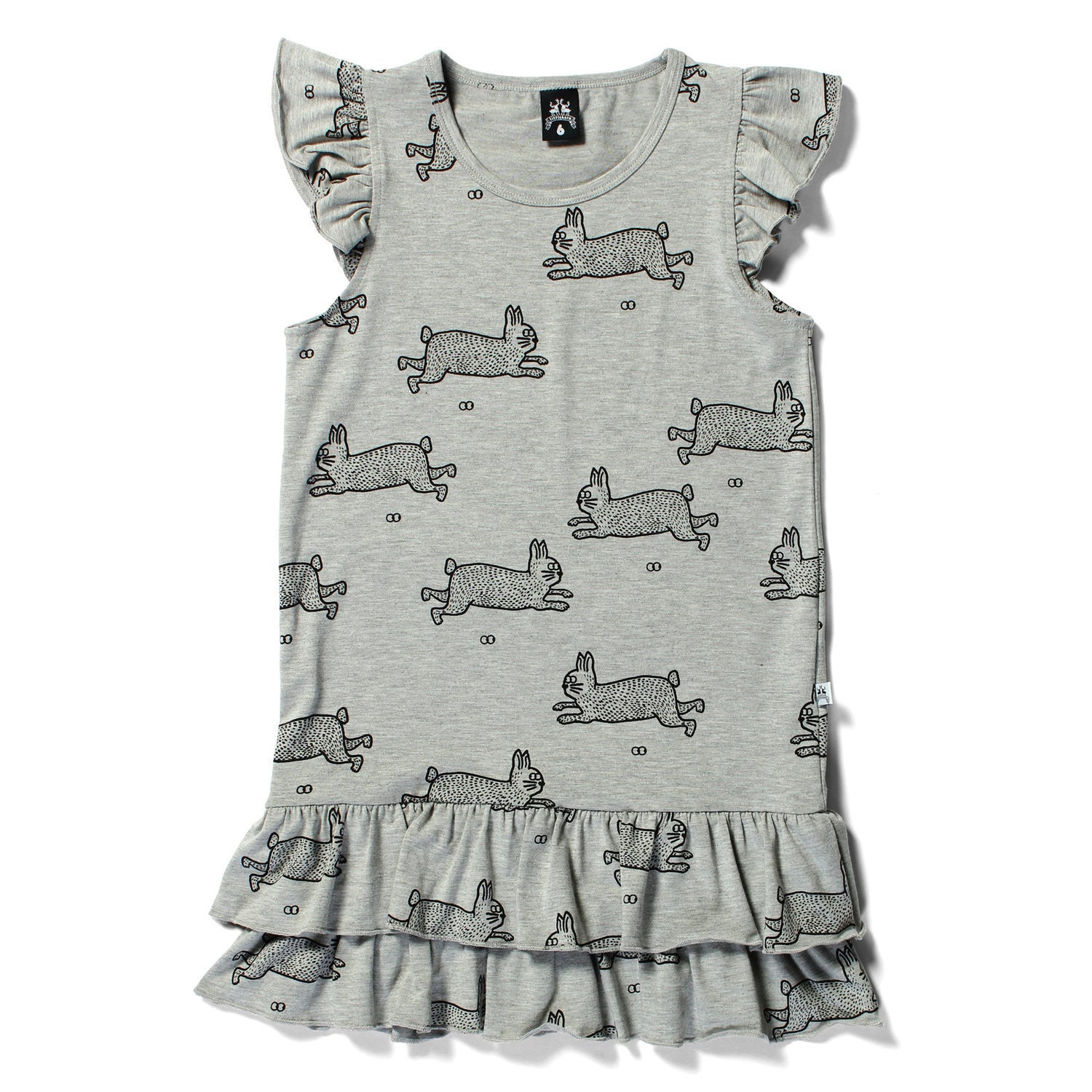 Littlehorn - Rabbits Flutter Dress - Grey Marle