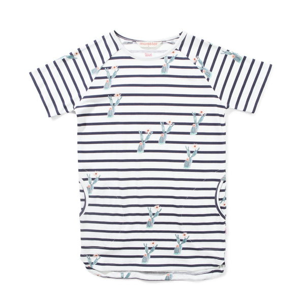 Missie Munster - Cactus Flower Dress (Cream/Navy)