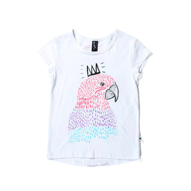Minti - Pretty Parrot Capped T-Shirt (White)