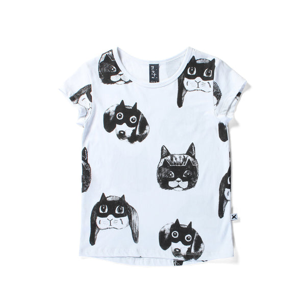 Minti Baby - Animal Heroes Domed T-Shirt (White)