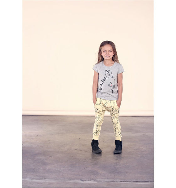 Minti - Be Kind Bunny Capped T-Shirt (Grey Marle)