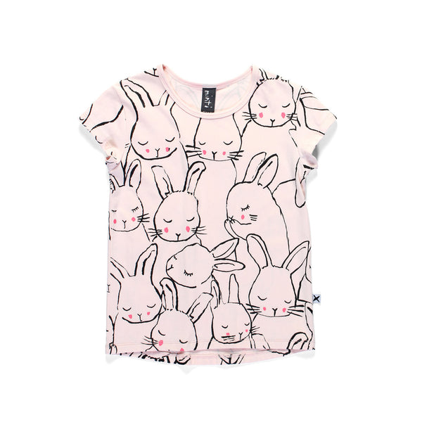 Minti - Sleepy Bunnies Capped T-Shirt (Ballet Pink)